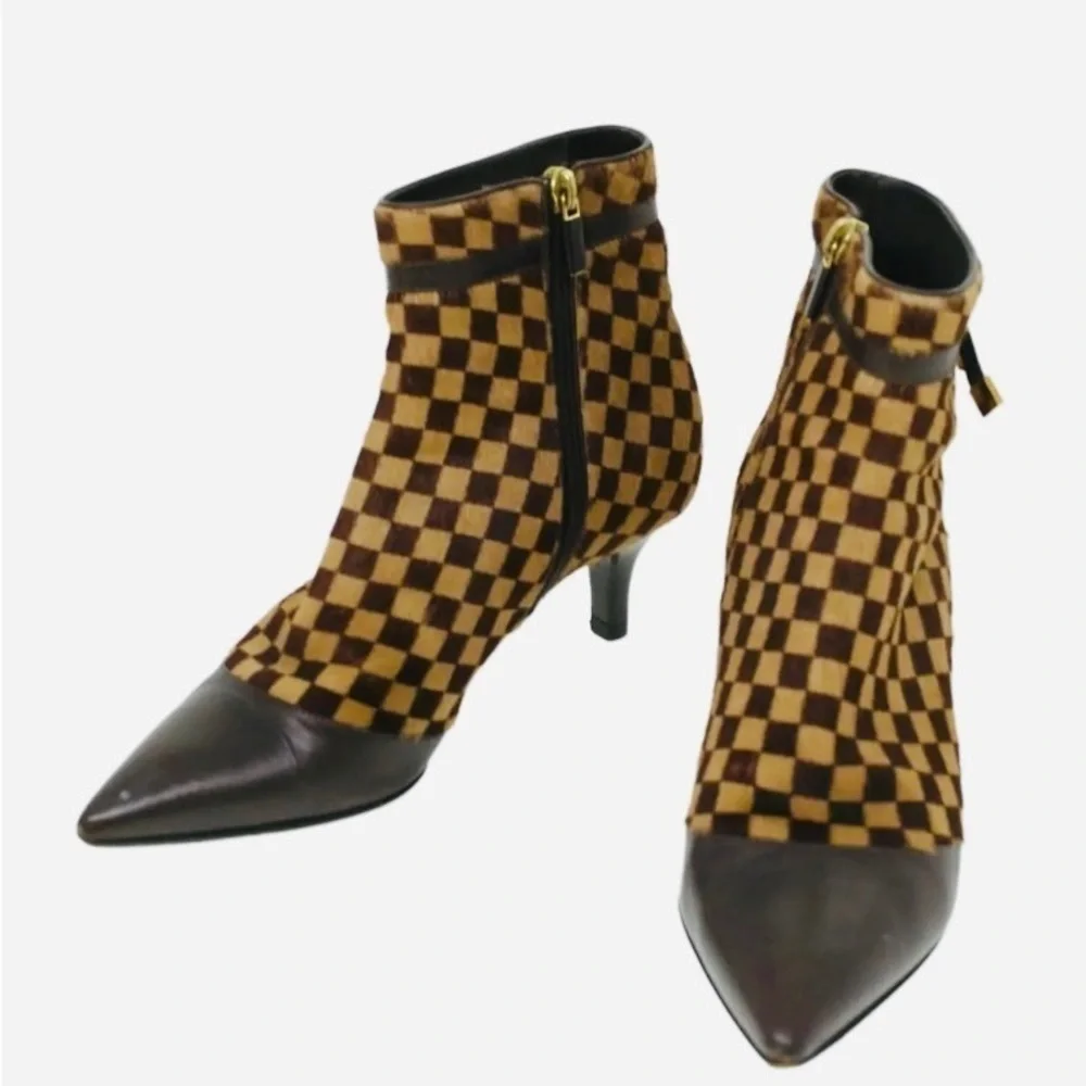 Louis VUITTON Damier Sauvage Heeled Boots - Size 6 - 6.5 - Picture 12 of 14